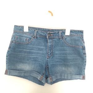Light wash denim shorts